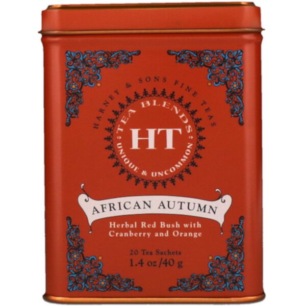 HT Tea Blend, «Африканская осень», 20 чайных пакетиков, 1,4 унции (40 г) Harney & Sons