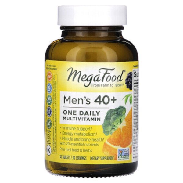 Мужчины 40+ Один ежедневный мультивитамин, 30 таблеток MegaFood