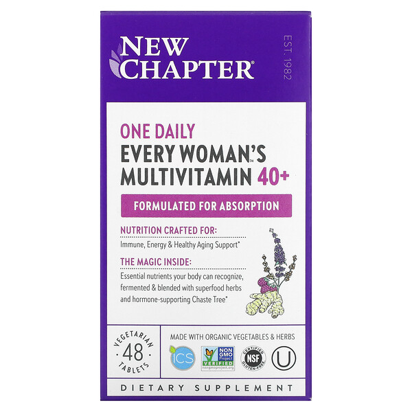 Мультивитамин для женщин 40+ - 48 вегетарианских таблеток - New Chapter New Chapter