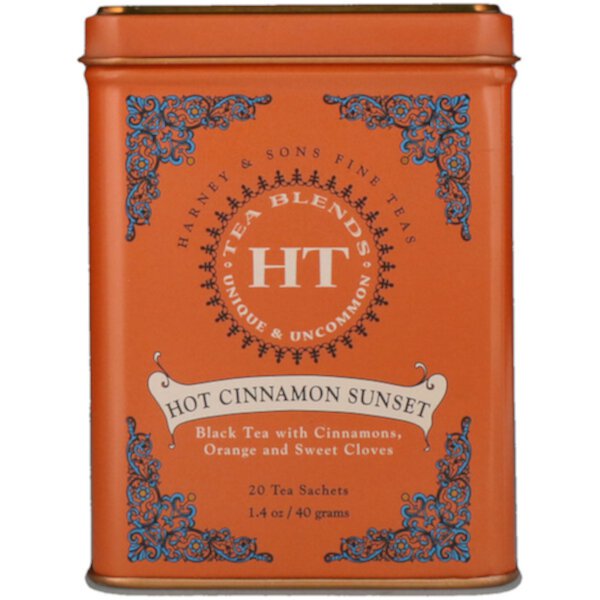 HT Tea Blend, Горячий закат с корицей, 20 чайных пакетиков, 1,4 унции (40 г) Harney & Sons