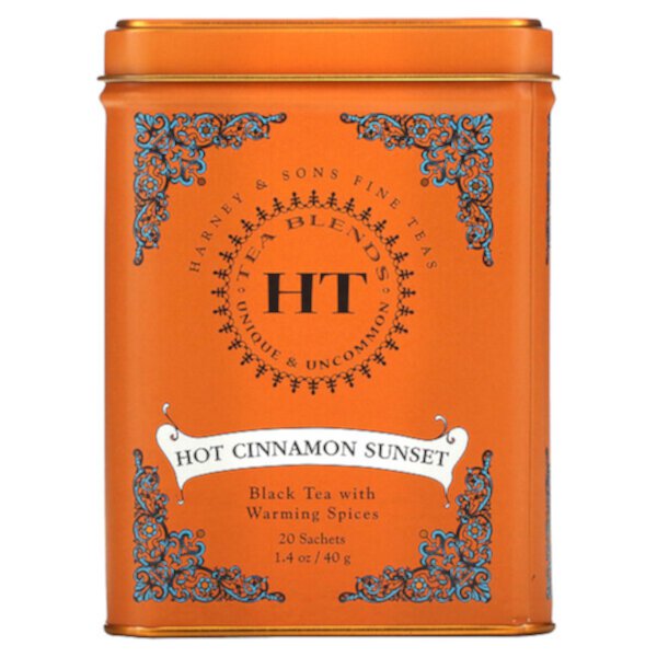 HT Tea Blend, Горячий закат с корицей, 20 чайных пакетиков, 1,4 унции (40 г) Harney & Sons