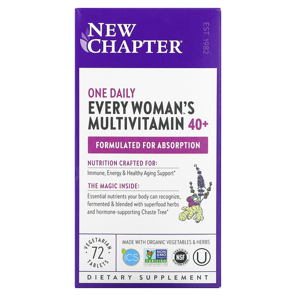 Мультивитамин для женщин 40+ - 72 вегетарианские таблетки - New Chapter New Chapter