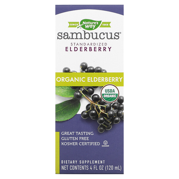 Sambucus, Стандартизированная органическая бузина, 4 жидких унции (120 мл) Nature's Way