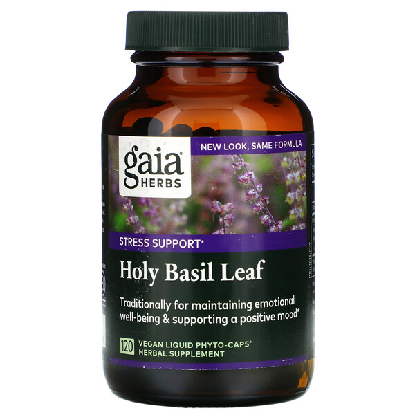 Holy Basil Leaf, 120 веганских жидких фито-капсул Gaia Herbs