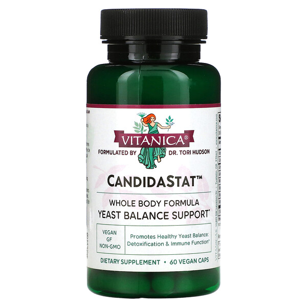 CandidaStat, Поддержка баланса дрожжей, 60 вегетарианских капсул Vitanica