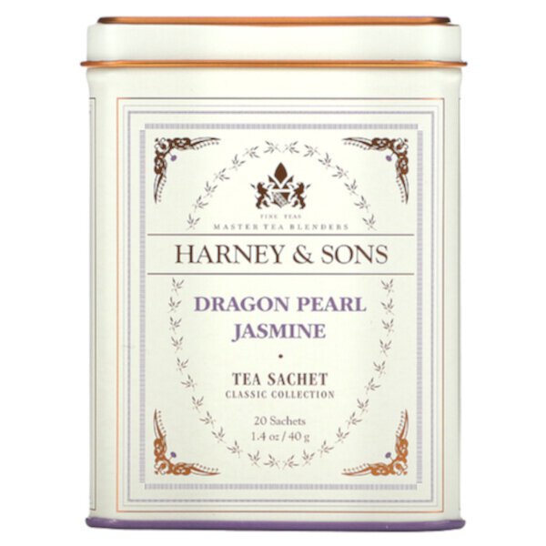 Fine Teas, Dragon Pearl Jasmine, 20 чайных пакетиков, 1,4 унции (40 г) Harney & Sons