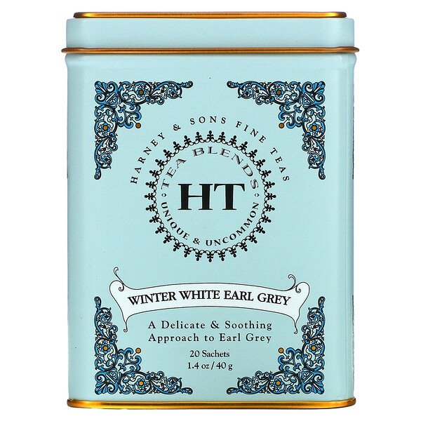 HT Tea Blends, Зимний белый чай Earl Grey, 20 пакетиков, 1,4 унции (40 г) Harney & Sons