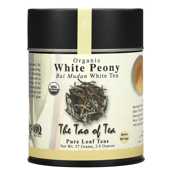 Органический белый чай Bai Mudan, белый пион, 2,0 унции (57 г) The Tao of Tea