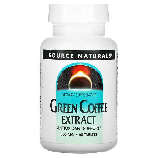 Экстракт зеленого кофе, 500 мг, 60 таблеток Source Naturals