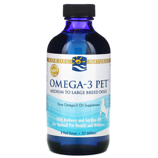 Omega-3 Pet, для собак средних и крупных пород, 8 жидких унций (237 мл) Nordic Naturals