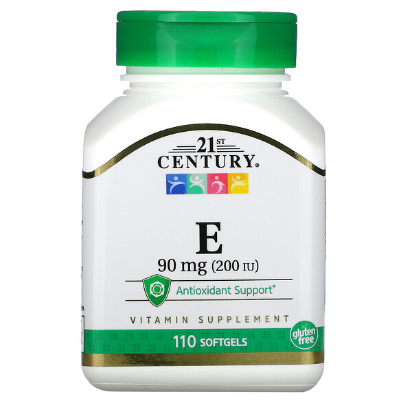 Витамин E - 90 мг (200 МЕ) - 110 мягких капсул - 21st Century 21st Century