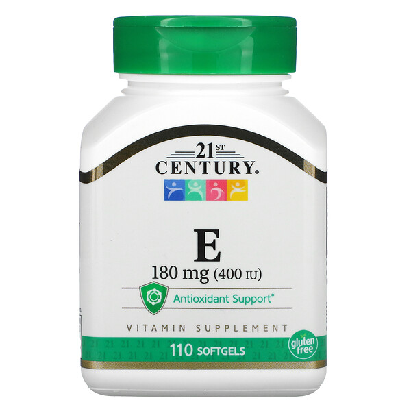 Витамин Е - 180 мг (400 МЕ) - 110 капсул - 21st Century 21st Century