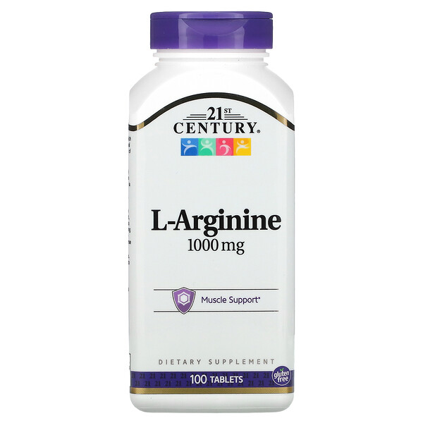L-аргинин, 1000 мг, 100 таблеток 21st Century