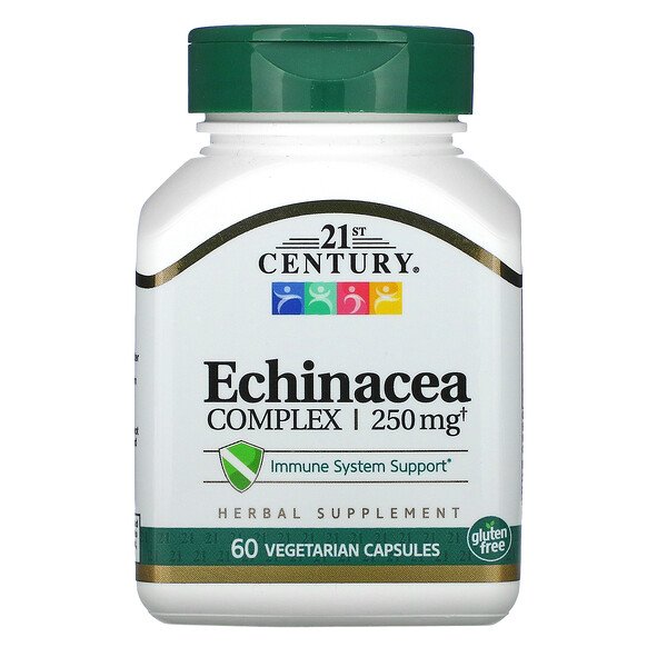 Комплекс эхинацеи, 250 мг, 60 вегетарианских капсул (125 мг в капсуле) 21st Century