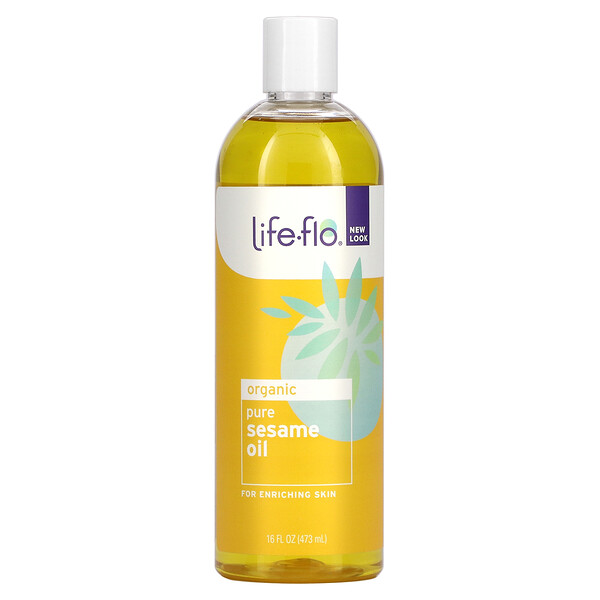 Органическое чистое кунжутное масло, 16 жидких унций (473 мл) Life-flo