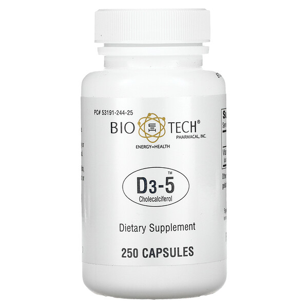 Холекальциферол D3-5, 250 капсул Bio Tech Pharmacal