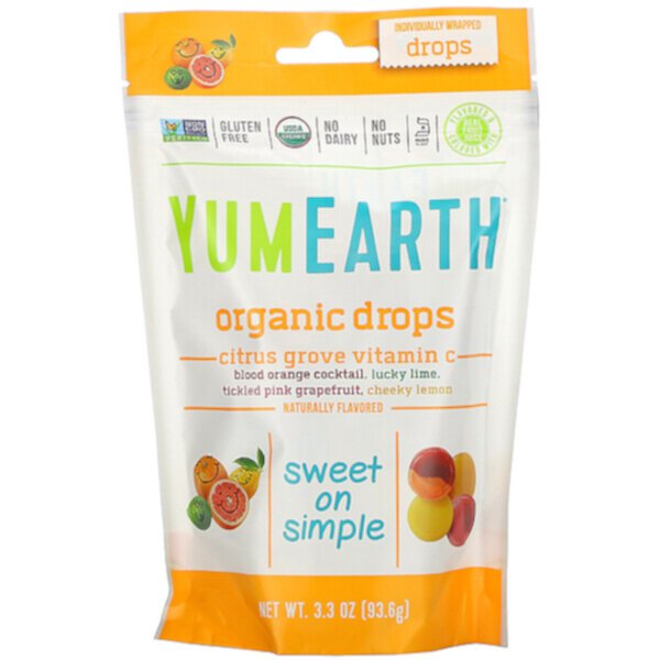 Органические капли с витамином С, Citrus Grove, 3,3 унции (93,5 г) YumEarth