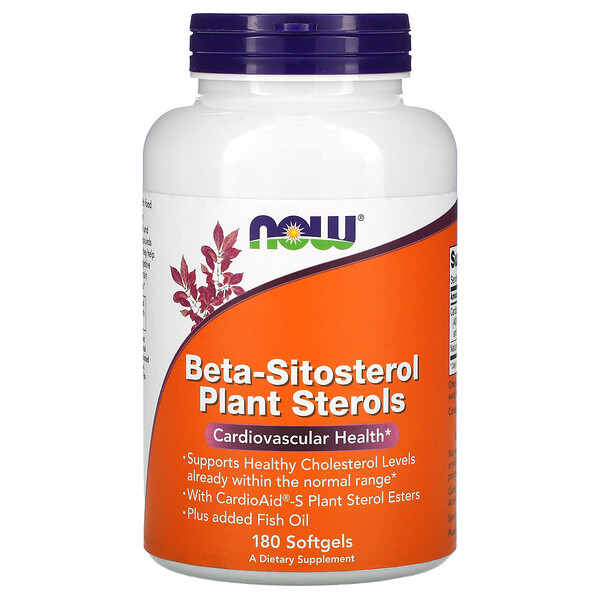 Бета-ситостерол Растительные Стеролы - 180 мягких капсул - NOW Foods NOW Foods
