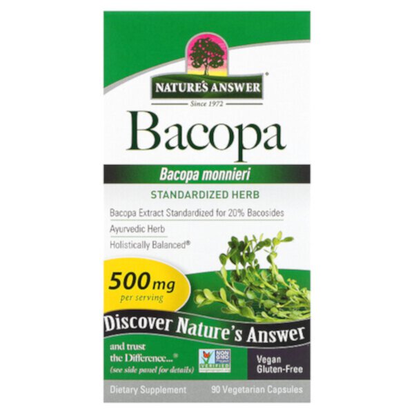 Бакопа, 500 мг, 90 вегетарианских капсул Nature's Answer