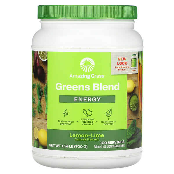 Green Blend, Energy, лимон-лайм, 1,54 фунта (700 г) Amazing Grass