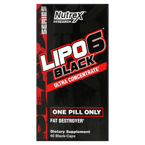 LIPO-6 Black, ультра концентрат, 60 черных капсул Nutrex Research