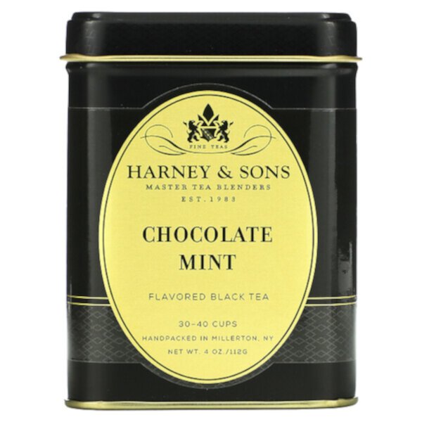 Черный чай, шоколадная мята, 4 унции (112 г) Harney & Sons