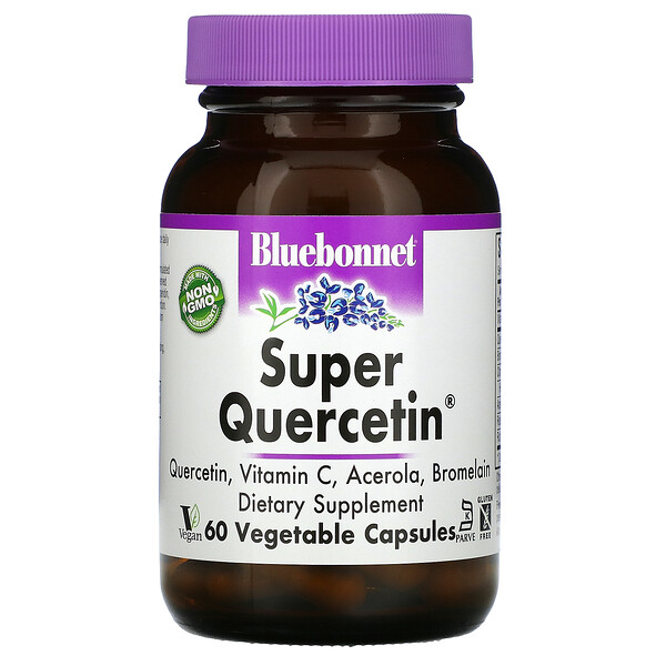 Супер кверцетин, 60 растительных капсул Bluebonnet Nutrition