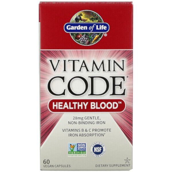 Vitamin Code, Healthy Blood, 60 веганских капсул Garden of Life