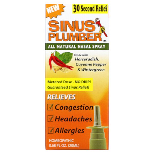 Sinus Plumber, Полностью натуральный спрей для носа, 0,68 ж. унц. (20 мл) Greensations