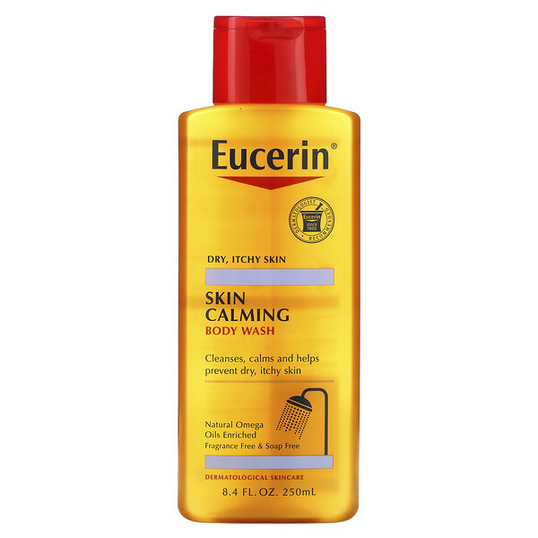 Успокаивающий гель для душа Skin Calming, для сухой, зудящей кожи, без запаха, 8,4 жидких унций (250 мл) Eucerin