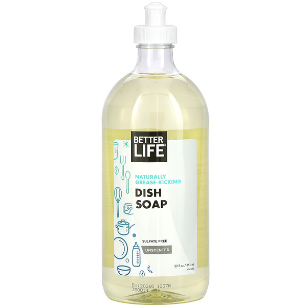 Натуральное средство для мытья посуды, удаляющее жир, без запаха, 22 жидких унции (651 мл) Better Life