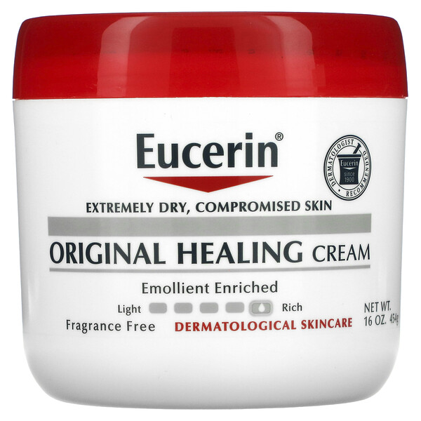 Original Healing Cream, для очень сухой, проблемной кожи, без запаха, 16 унций (454 г) Eucerin