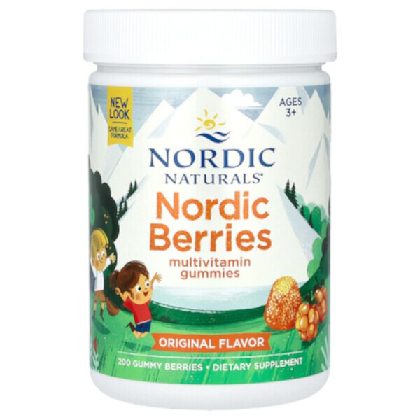 Nordic Berries, Multivitamin Gummies (Жевательные конфеты), Ages 3+, Original, 200 Gummy Berries Nordic Naturals