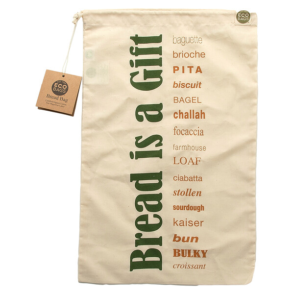 Сертифицированный мешок для хлеба из органического хлопка, 1 пакетик ECOBAGS