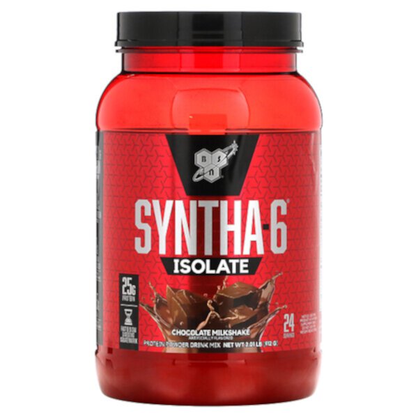 Syntha-6 Isolate, Протеиновая порошковая смесь для напитков, Шоколадный молочный коктейль, 2,01 фунта (912 г) BSN