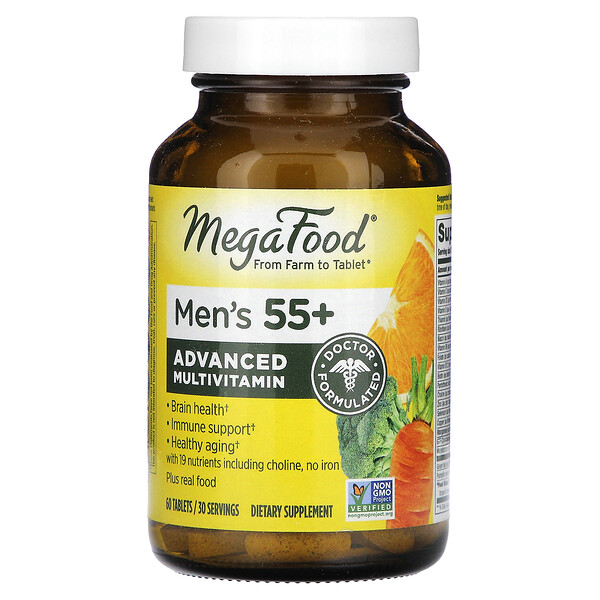 Мужчины 55+, Мультивитамины Advanced, 60 таблеток MegaFood