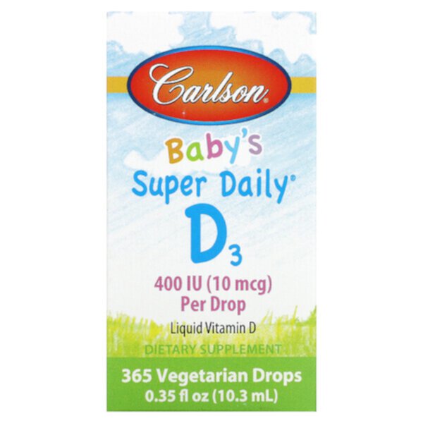 Baby's Super Daily D3, 10 мкг (400 МЕ), 0,35 жидкой унции (10,3 мл) Carlson Labs