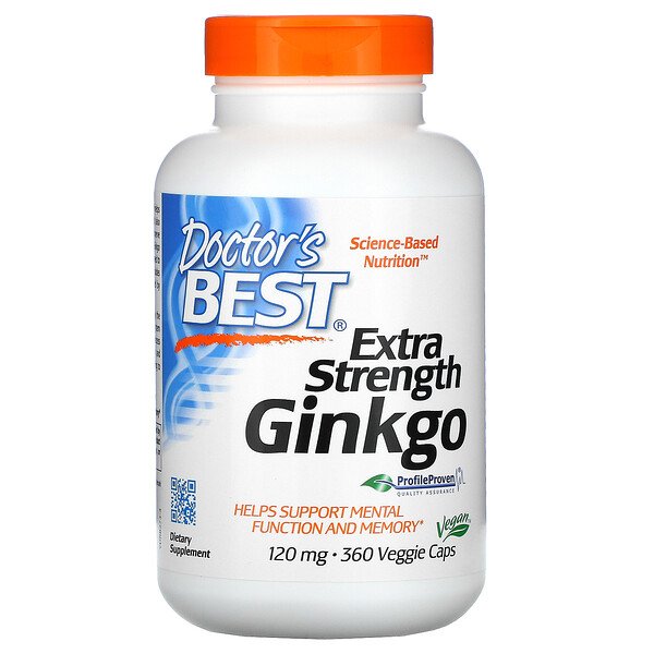 Гинкго повышенной прочности, 120 мг, 360 вегетарианских капсул Doctor's Best