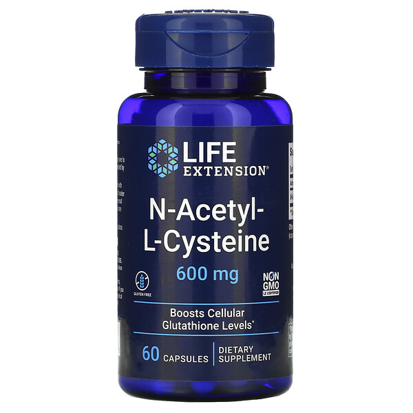 N-ацетил-L-цистеин, 600 мг, 60 капсул Life Extension