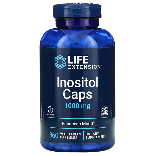 Капсулы с инозитолом, 1000 мг, 360 вегетарианских капсул Life Extension