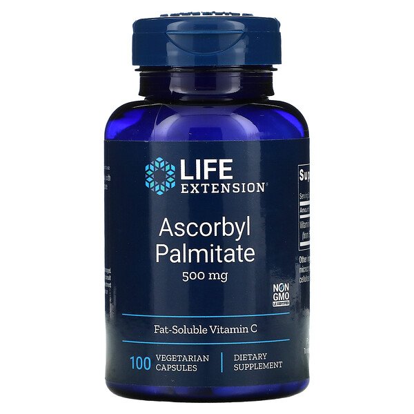 Аскорбил пальмитат, 500 мг, 100 вегетарианских капсул Life Extension