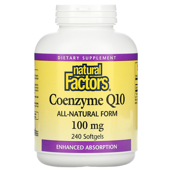 Коэнзим Q10 - 100 мг - 240 мягких капсул - Natural Factors Natural Factors