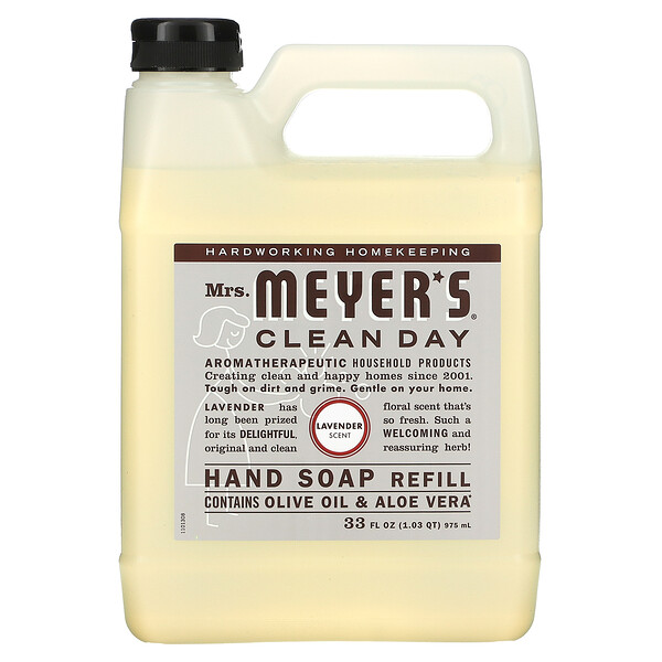 Сменный блок жидкого мыла для рук, аромат лаванды, 33 жидких унции (975 мл) Mrs. Meyers Clean Day