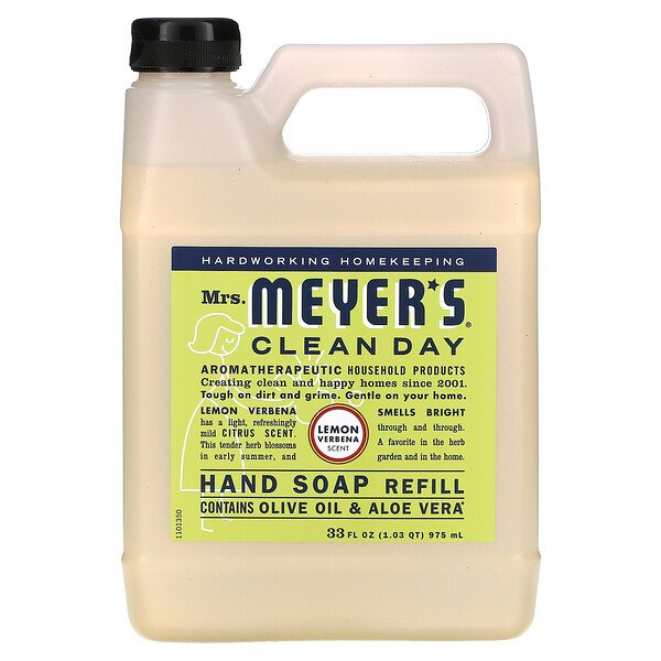 Сменный блок мыла для рук, лимонная вербена, 33 жидких унции (975 мл) Mrs. Meyer's