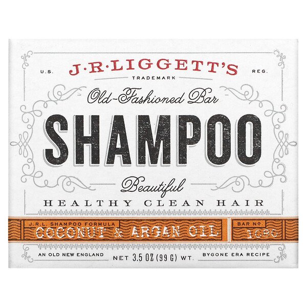 Old Fashioned Shampoo Bar, кокосовое масло и аргановое масло, 3,5 унции (99 г) J.R. Liggett's