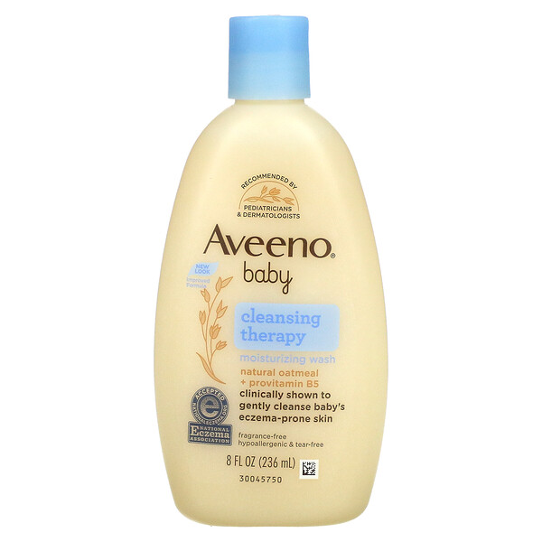 Baby, Cleansing Therapy Moisturizing Wash, без запаха, 8 жидких унций (236 мл) Aveeno
