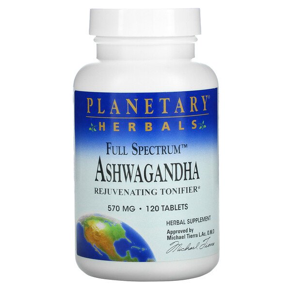Ашвагандха полного спектра - 570 мг - 120 таблеток - Planetary Herbals Planetary Herbals