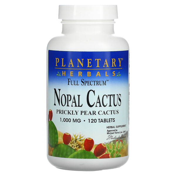 Full Spectrum Nopal Cactus, 1000 мг, 120 таблеток Planetary Herbals