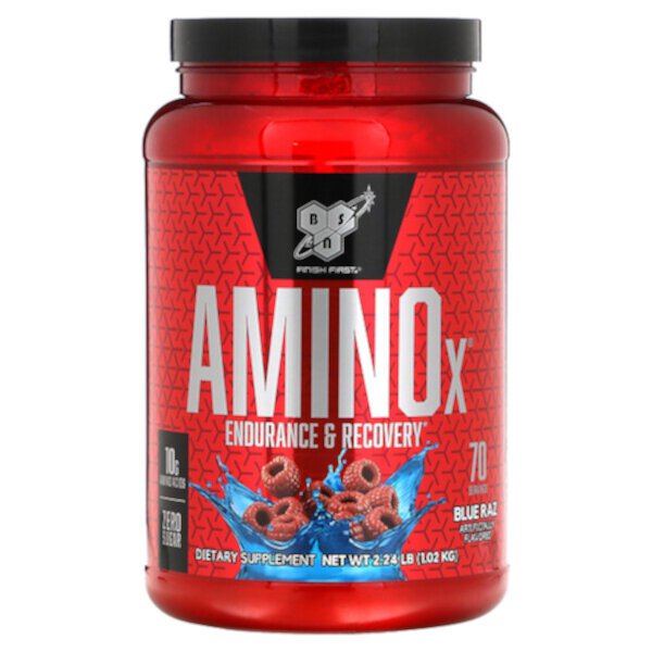 AminoX, Endurance & Recovery, Blue Raz, 2,24 фунта (1,01 кг) BSN