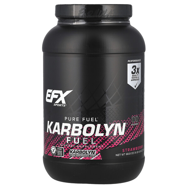 Karbolyn Fuel, клубничная добавка, 1,95 кг (68,8 унции) - углеводы для энергии и выносливости EFX Sports